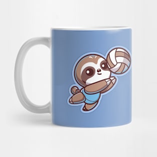 Cute Sloth Volleyball Player Mug